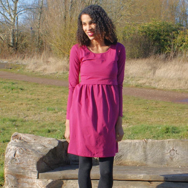 Pippa Purple Breastfeeding Skater Dress