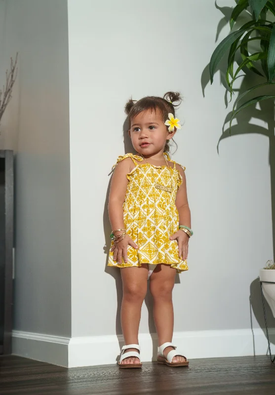 QUILT PĒPĒ MUSTARD CAMI DRESS