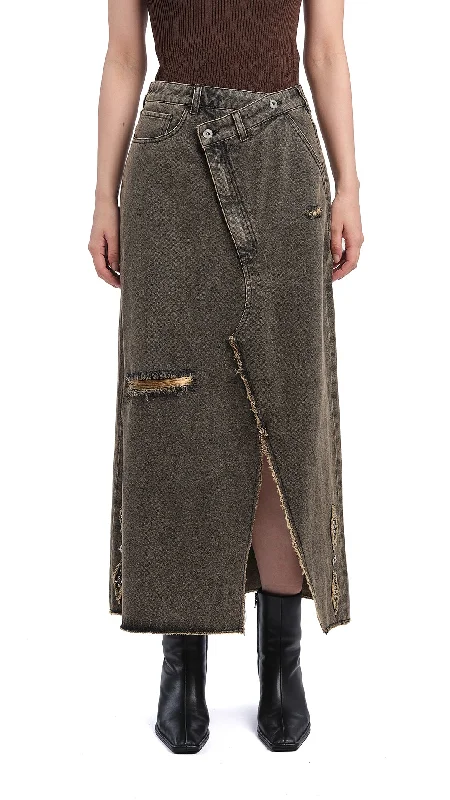 Soil Denim Studded Maxi Skirt