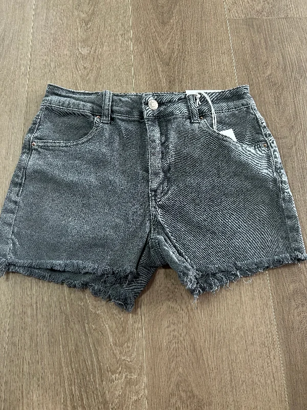 Ash black denim shorts