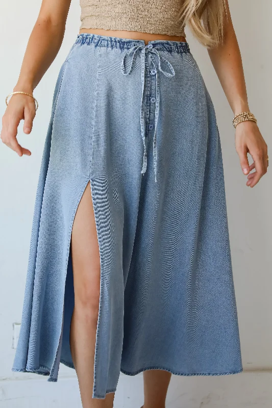 FINAL SALE - Distinct Style Denim Midi Skirt