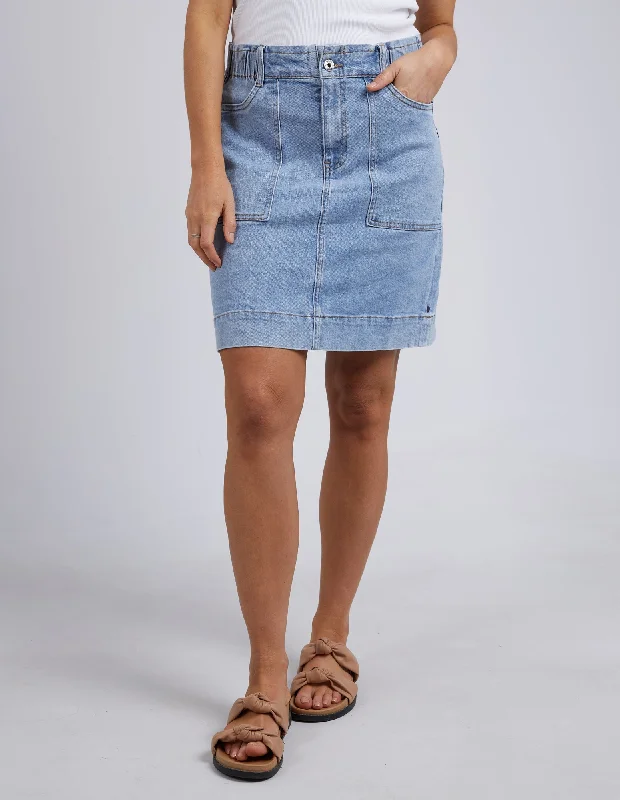 Elm Atlas Denim Skirt Blue