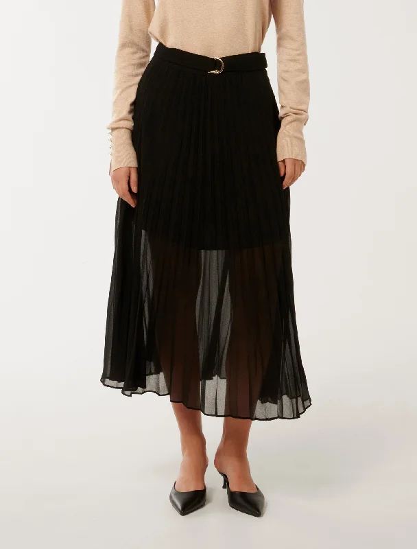 Esme Belted Pleated Skirt