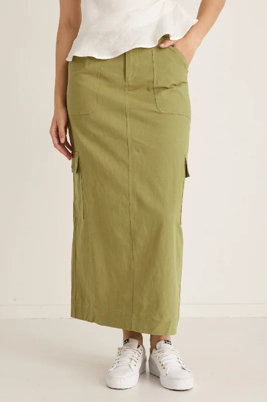 Frank Moss Cotton Utility Midi Skirt