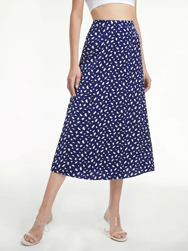 BerryBetty - Light Petal High Waisted A-Line Midi Skirt