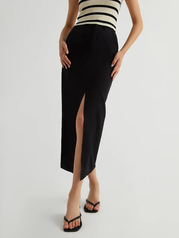 BerryBetty - Pockets Slit Maxi Skirt