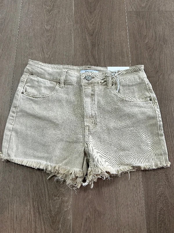 Sand beige denim shorts