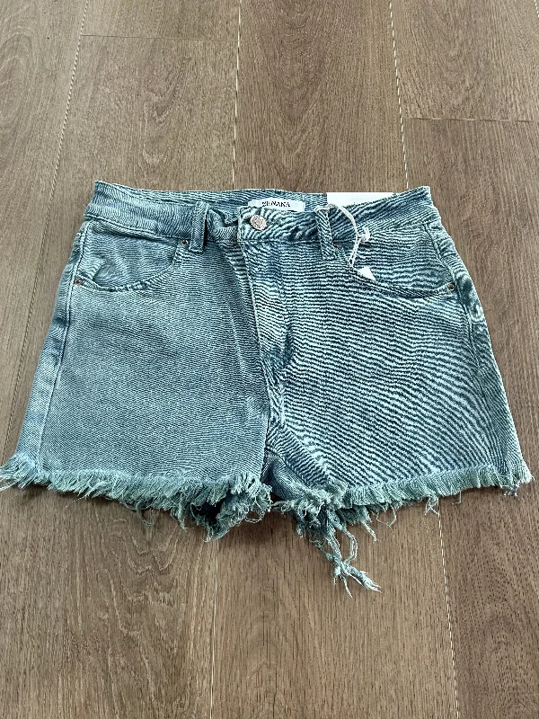 Teal denim shorts