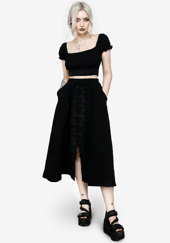 Vine Textured Midi Skirt