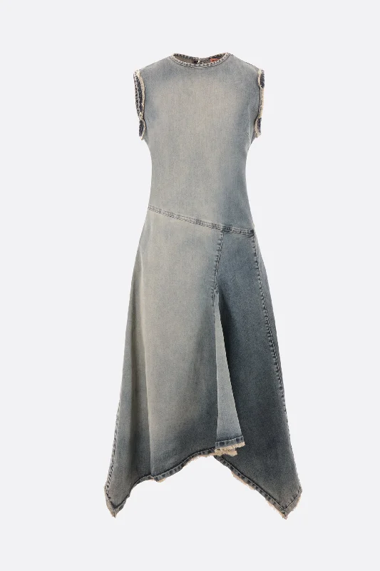 stretch denim sleeveless dress