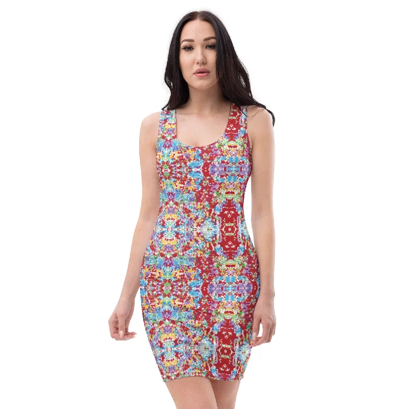 Bailey's Bodycon dress - White Rainbow Kaleidoscope