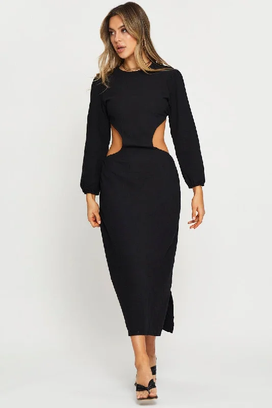 Black Maxi Dress Long Sleeve