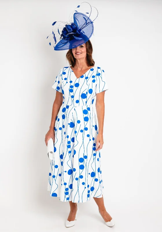 Cassandra Agatha Dual Print A-line Maxi Dress, Blue & White