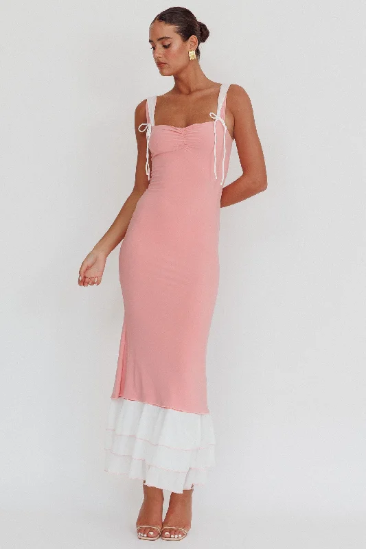 Daydreamers Ruffle Maxi Dress Pink