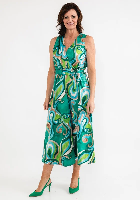 d.e.c.k. by Decollage One Size Swirl Maxi Dress, Green