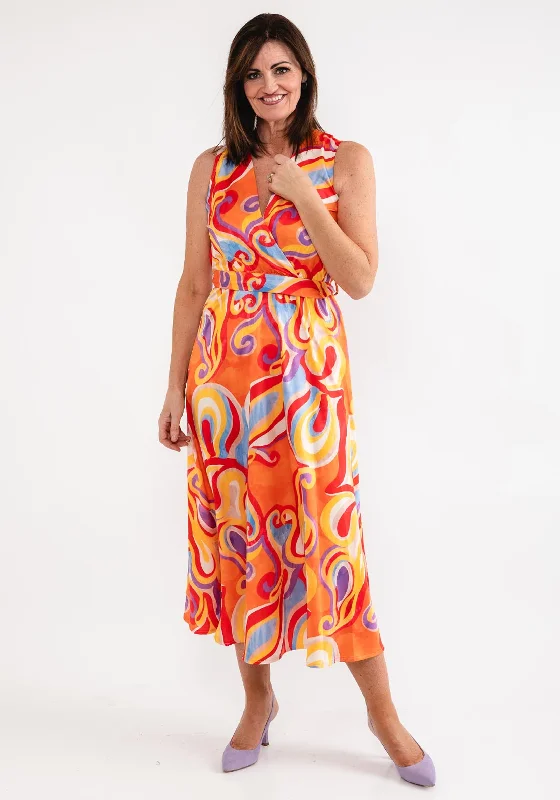 d.e.c.k. by Decollage One Size Swirl Maxi Dress, Orange