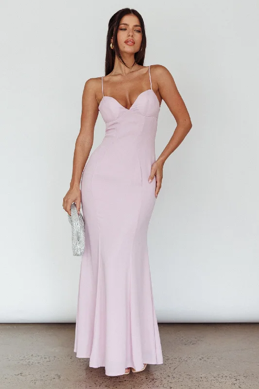 Dreaming Of Paris Bodycon Mermaid Maxi Dress Lilac