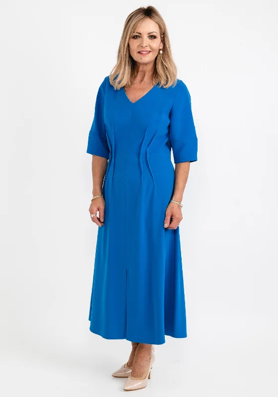 Ella Boo Seamed Ruching Maxi Dress, Blue