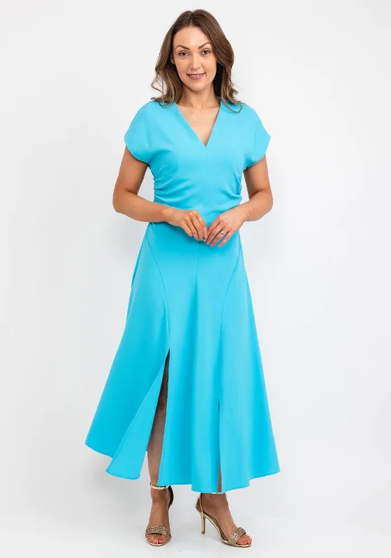 Exquise Ruched Sides Maxi Dress, Blue