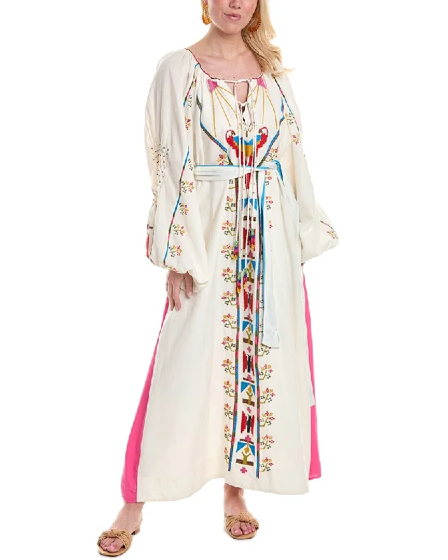 FARM Rio Macaw Linen-Blend Maxi Dress