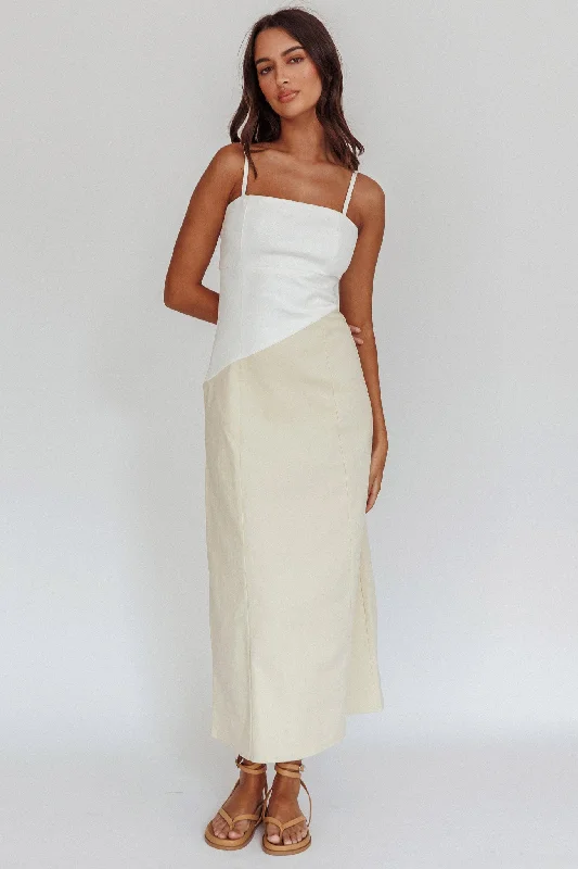 Irelia Contrast Maxi Dress White