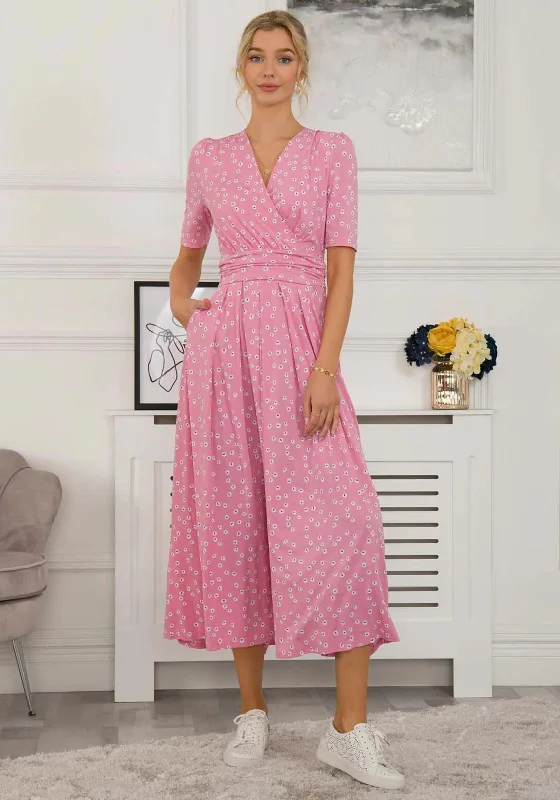 Jolie Moi Lyanna Spotty Maxi Dress, Dusty Pink