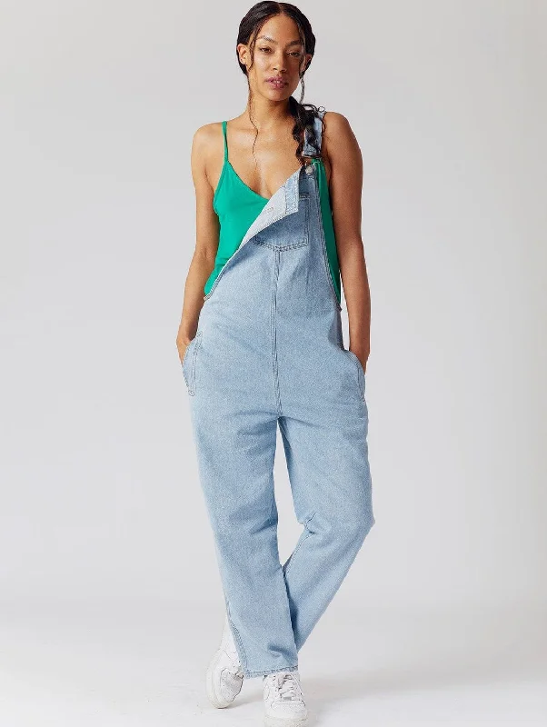 Joy Organic Cotton Denim Dungarees | Light Blue