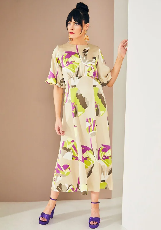 wedding guest maxi dress -Kate Cooper Dome Waist Print Maxi Dress, Multi