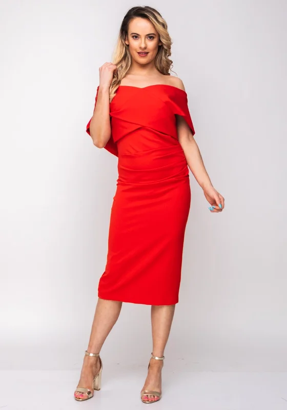 Kevan Jon Loren Bodycon Dress, Coral Orange