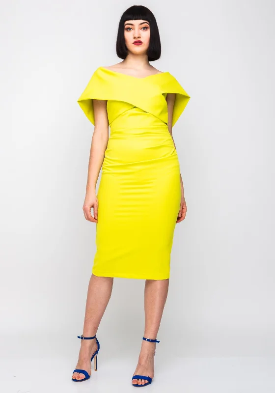 Kevan Jon Loren Bodycon Dress, Lime Green