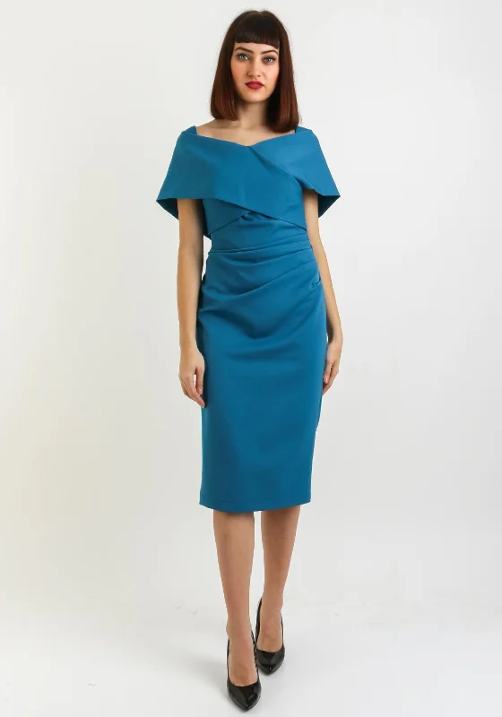 Kevan Jon Loren Bodycon Dress, Teal Blue