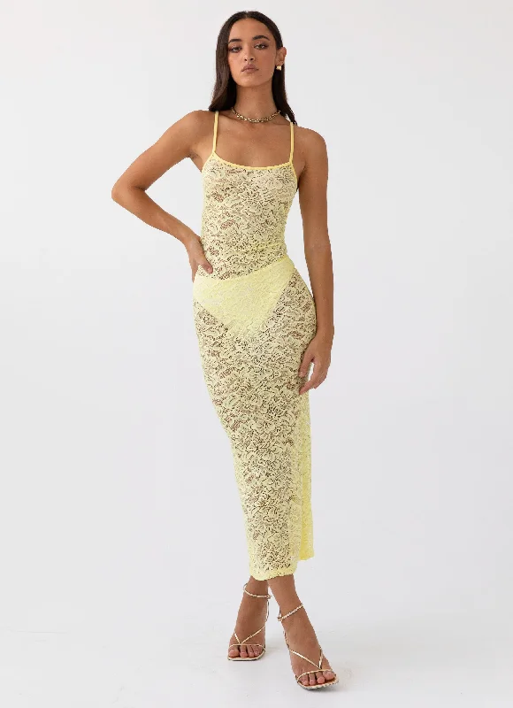 Leona Lace Maxi Dress - Canary