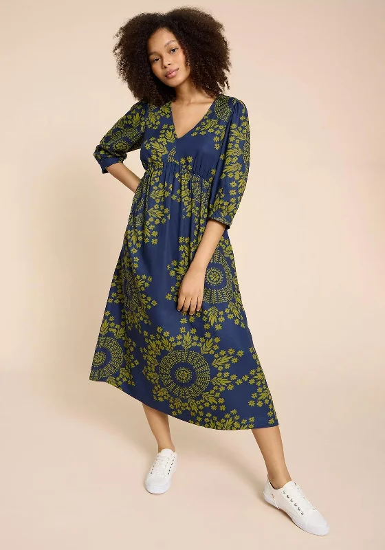 White Stuff Lucy Eco Vero Maxi Dress, Navy Print