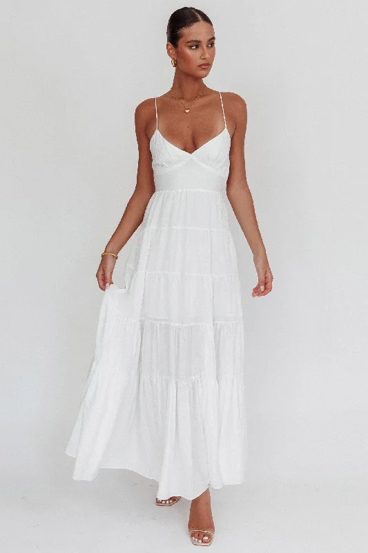 Main Attraction Cami Strap Maxi Dress White