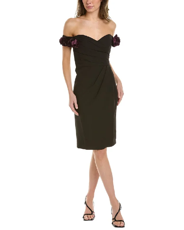 Marchesa Notte Off-The-Shoulder Sheath Dress