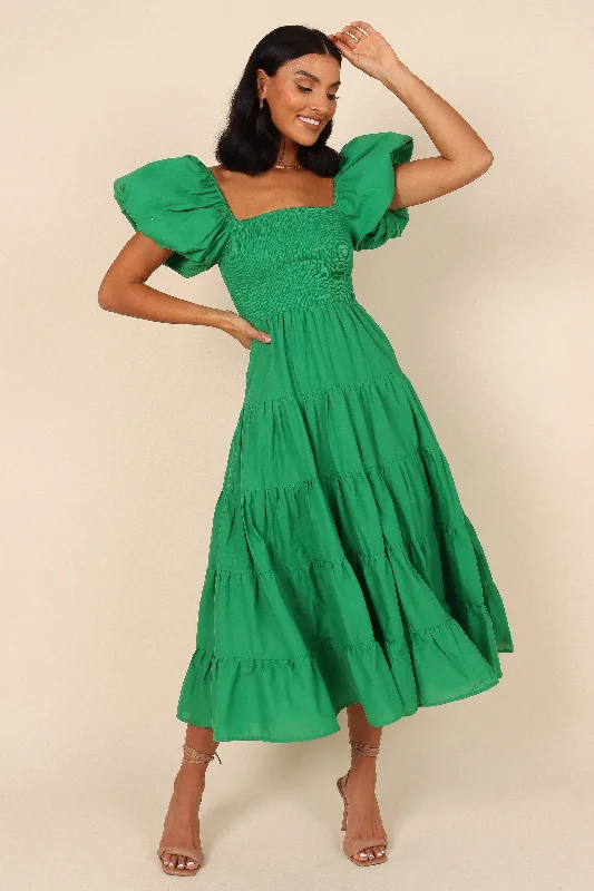 Morgan Tiered Dress - Green