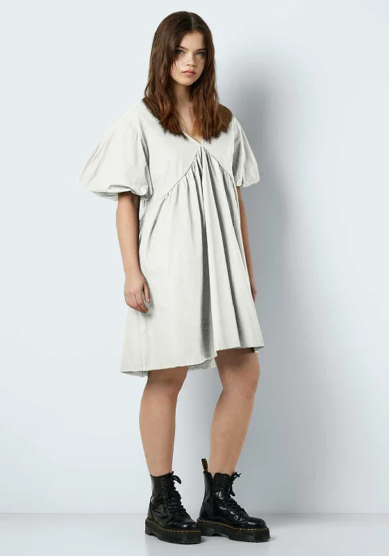 high-low hem mini dress -Noisy May Chiara Mini Smock Dress, Bright White