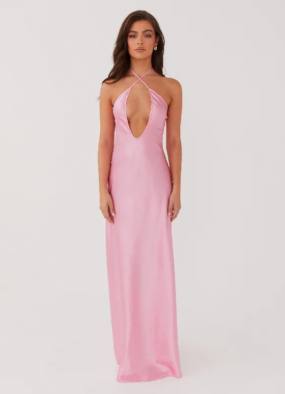 Noir Symphony Maxi Dress - Pink