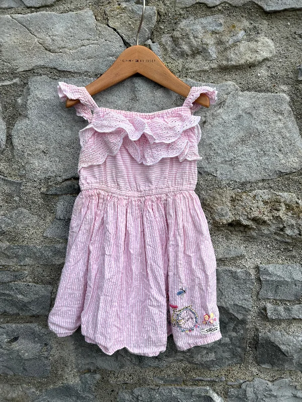 Pink stripy bicycle dress  18-24m (86-92cm)