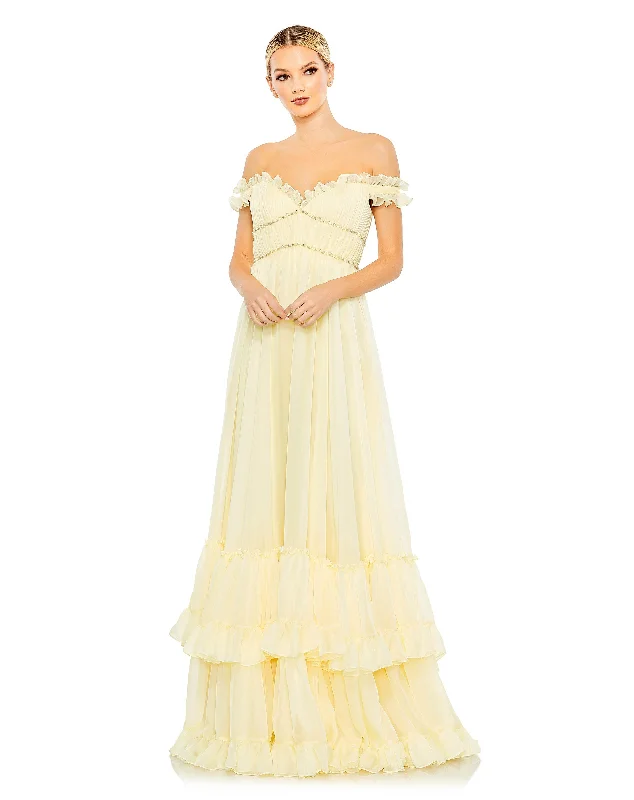 Ruffle Tiered Babydoll Flowy Gown