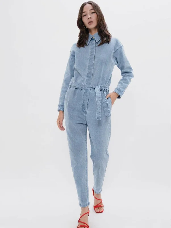 San Francisco Upcycled Denim Boilersuit | Sky