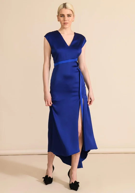 Caroline Kilkenny Satin Max Maxi Dress, Blue