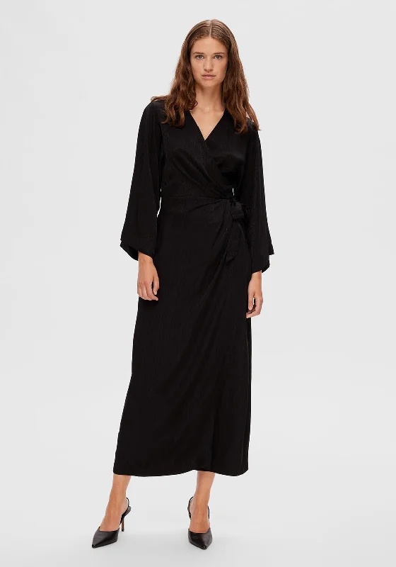 Selected Femme Tyra Wrap Maxi Dress, Black