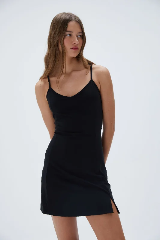 Strappy Tennis Dress - Black