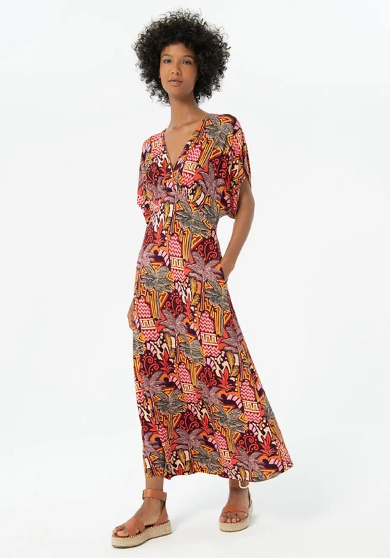 Surkana Aloe Vera Japanese Sleeve Maxi Dress, Multi