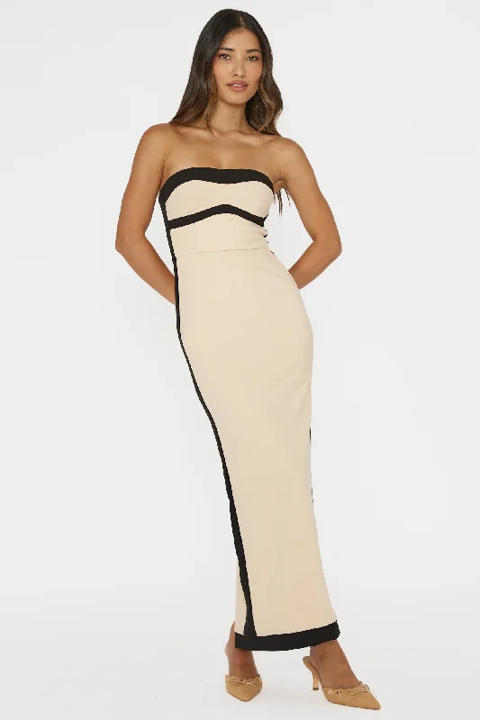 Tenika Strapless Bodycon Maxi Dress Nude