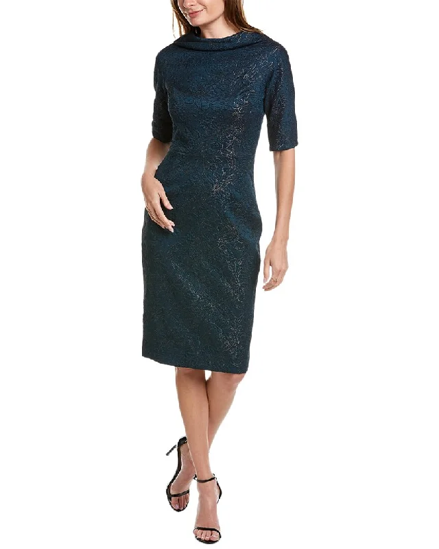 Teri Jon by Rickie Freeman Jacquard Sheath Dress