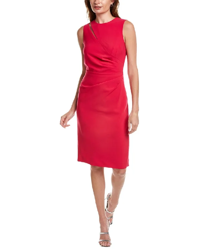 Teri Jon by Rickie Freeman Pleated Sheath Dress