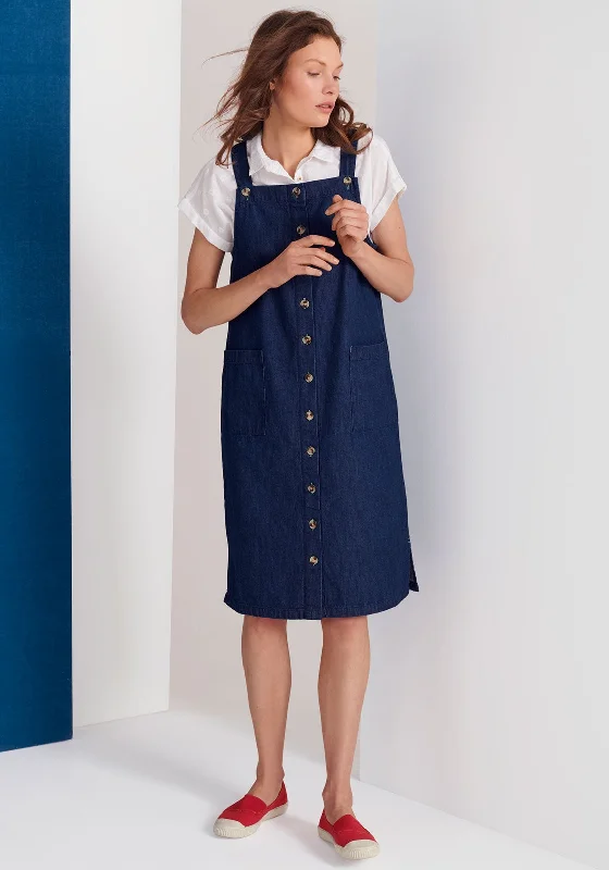 White Stuff Shelley Denim Pinafore Dress, Dark Blue