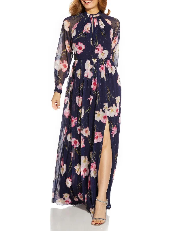 Womens Chiffon Maxi Evening Dress